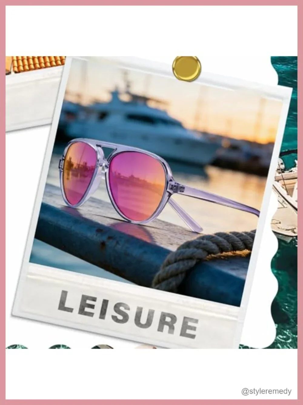 Polarized Aviator Sunglasses with Flexible Tangle-Free Frame for Running &